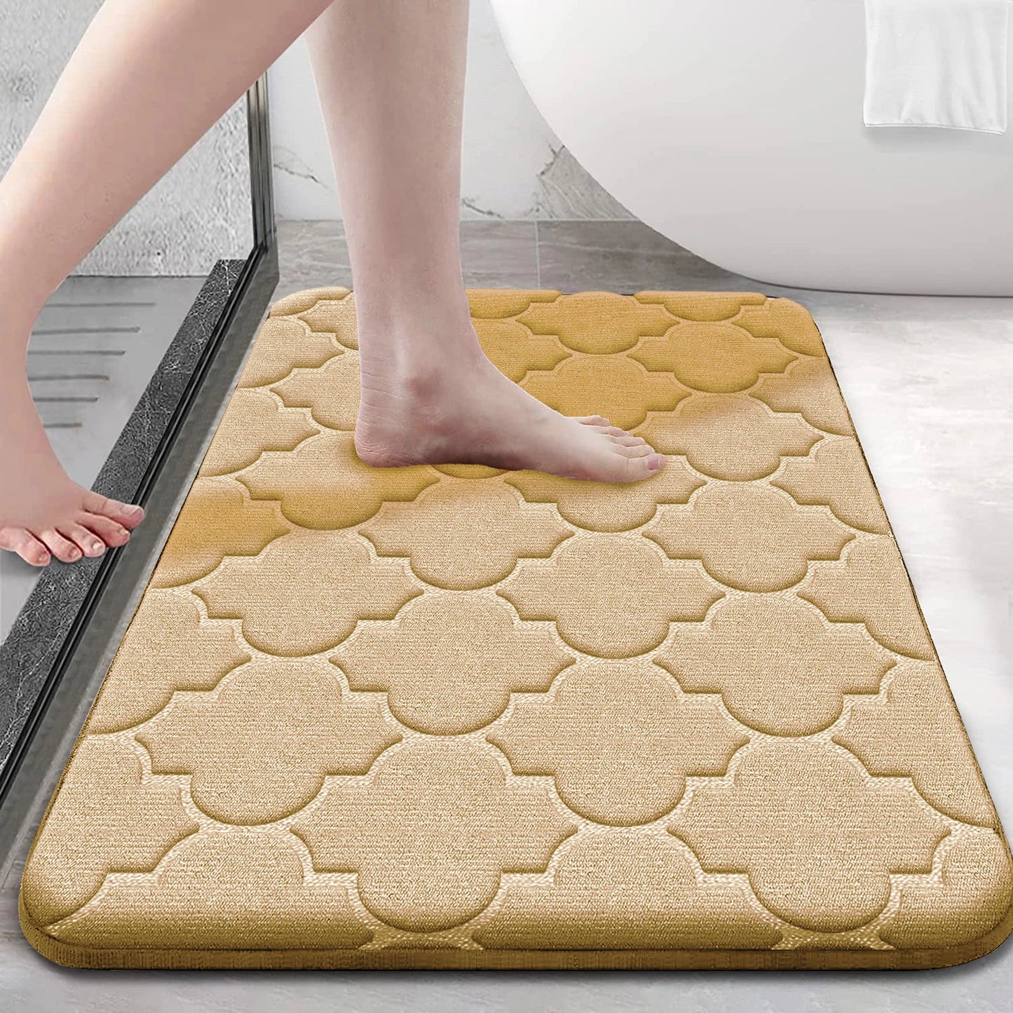 Memory Foam Bathroom Rug – Anti-Slip, Ultra Soft, Water Absorbent, Machine Washable