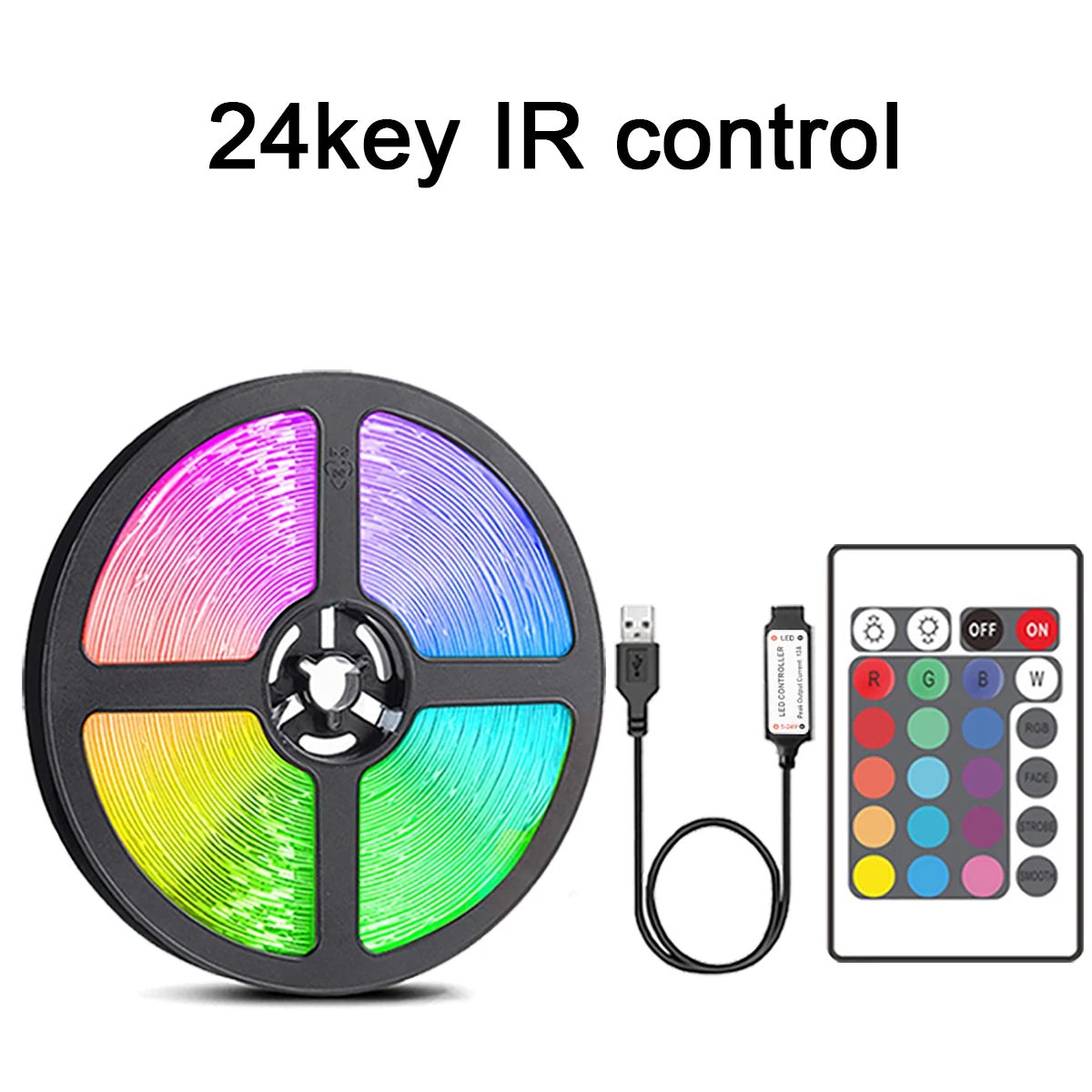 RGB LED Strip Lights with Remote – USB Powered, 1–20m