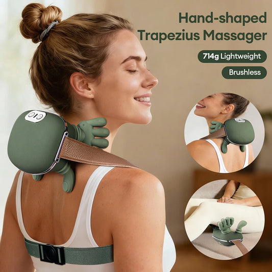 Wireless Neck & Shoulder Massager – 4D Kneading, 10W, 80-Min Battery