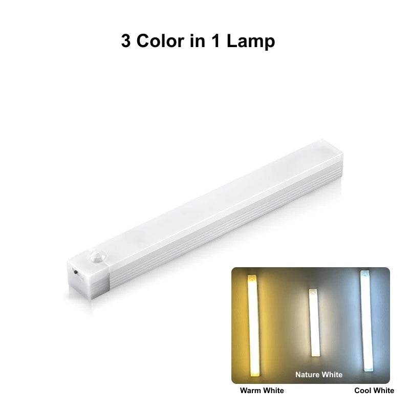 Motion Sensor LED Bar Light – 3 Color Temps, Dimmable, Rechargeable, Magnetic Mount