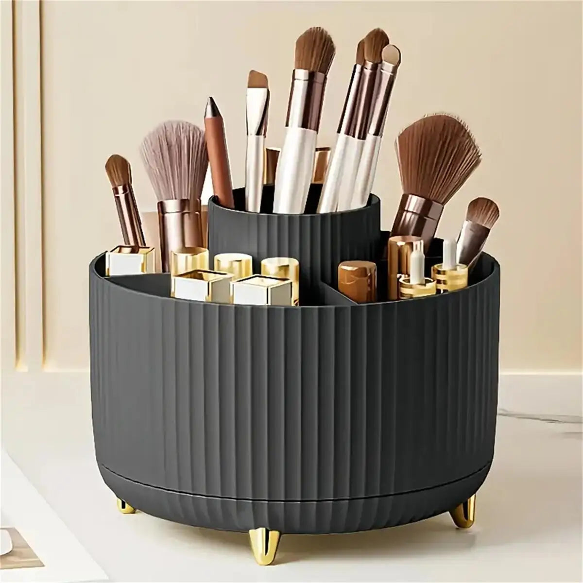 Rotating Makeup Organizer – 360° Spin, 4 Colors, PP Plastic, Compact Design