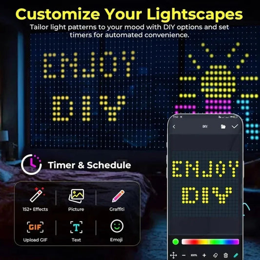 Smart RGB LED Curtain Lights with App Control & Music Sync