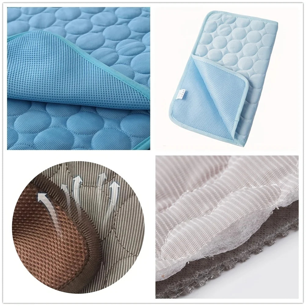 Dog Cooling Mat – Self-Cooling Ice Silk Pad for Dogs & Cats, Washable, XS–2XL