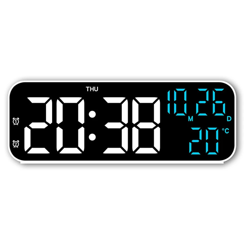 Digital Alarm Clock – Voice Control, Temperature & Date Display, 3 Brightness Levels, USB