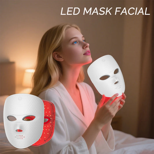 Wireless 7-Color LED Face Mask with USB-C Charging