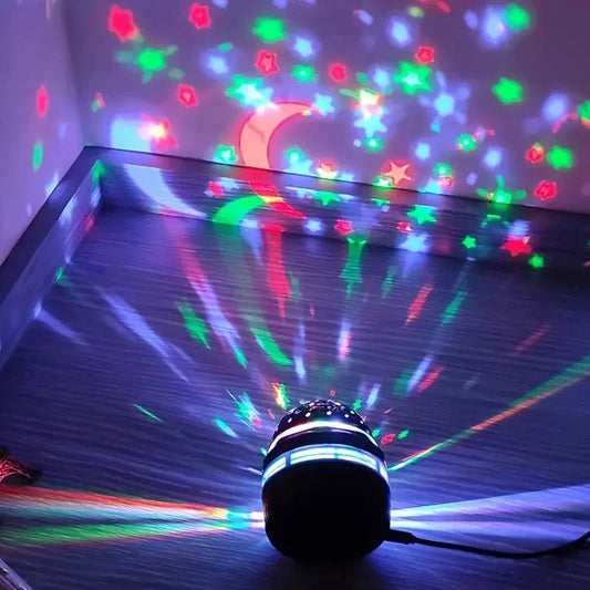 LED Moon & Star Projector Night Light – USB Powered