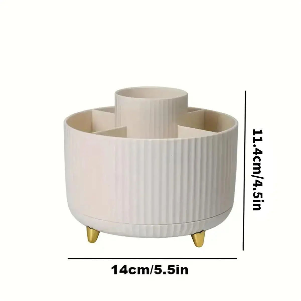 Rotating Makeup Organizer – 360° Spin, 4 Colors, PP Plastic, Compact Design