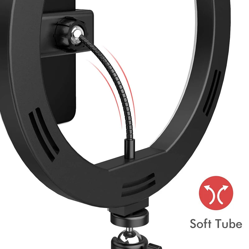 LED Selfie Ring Light – 3 Color Modes, 10 Brightness Levels, Tripod Stand & Phone Holder