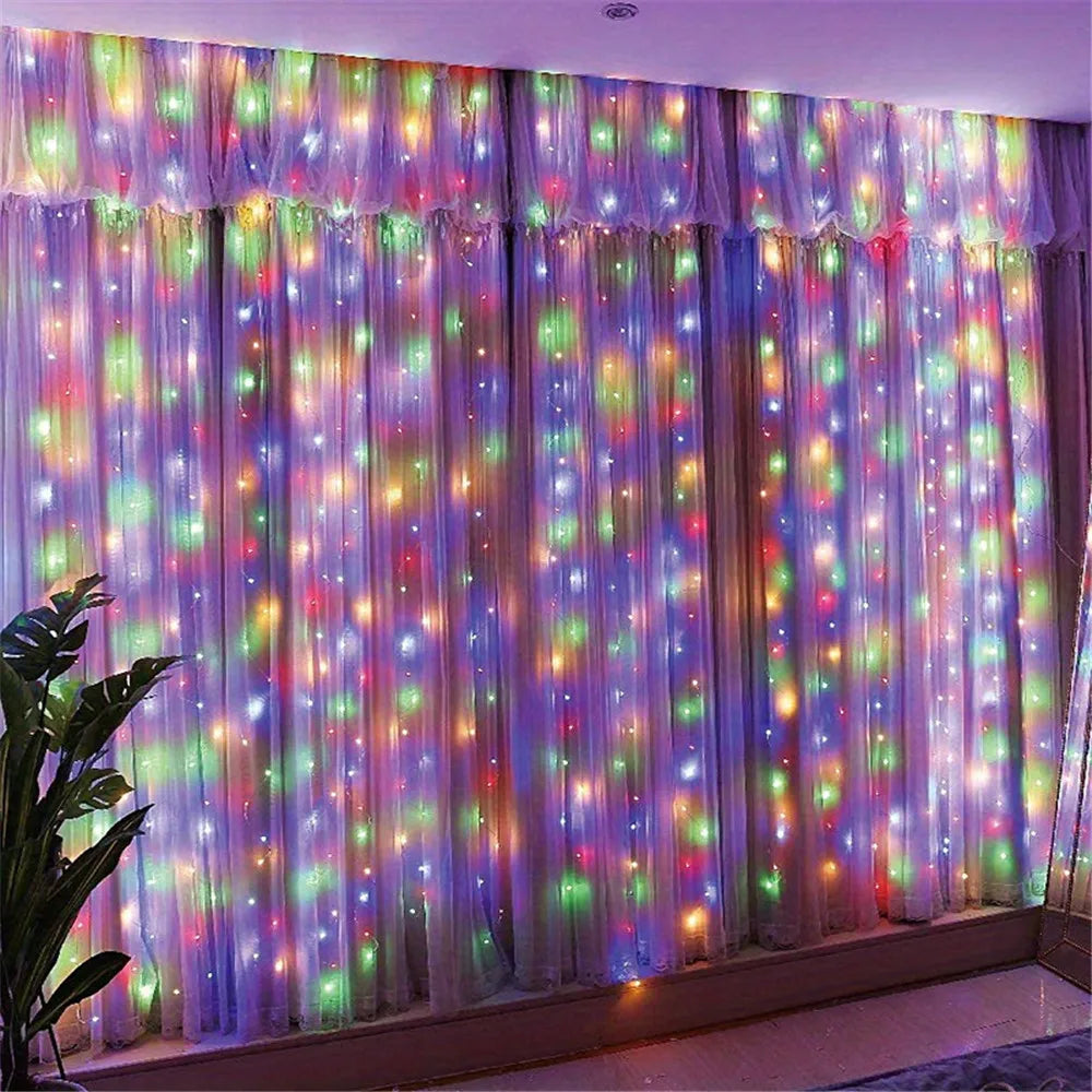 USB LED Curtain Lights with Remote – 100–600 LEDs