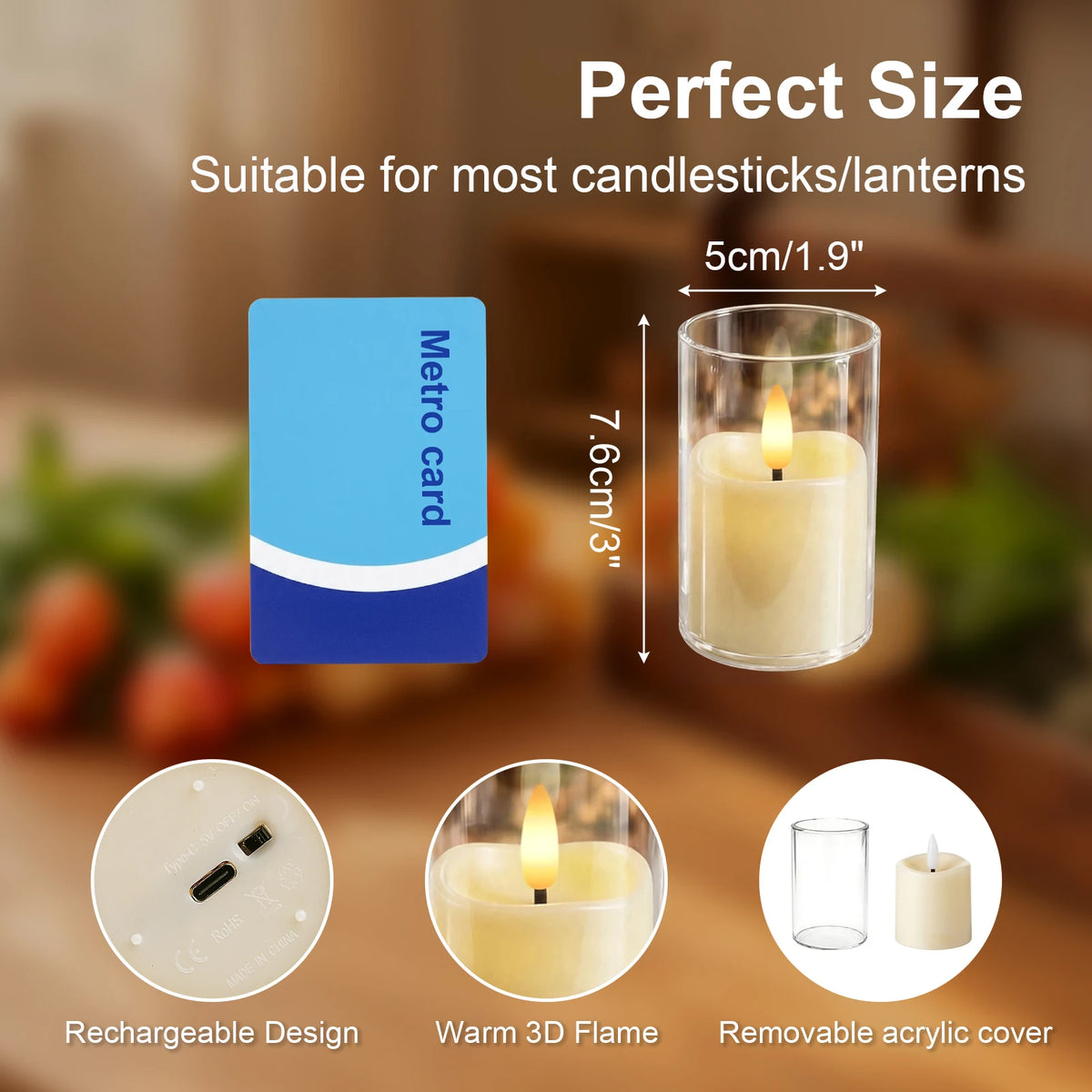Rechargeable Flameless LED Tea Lights with Remote & Timer