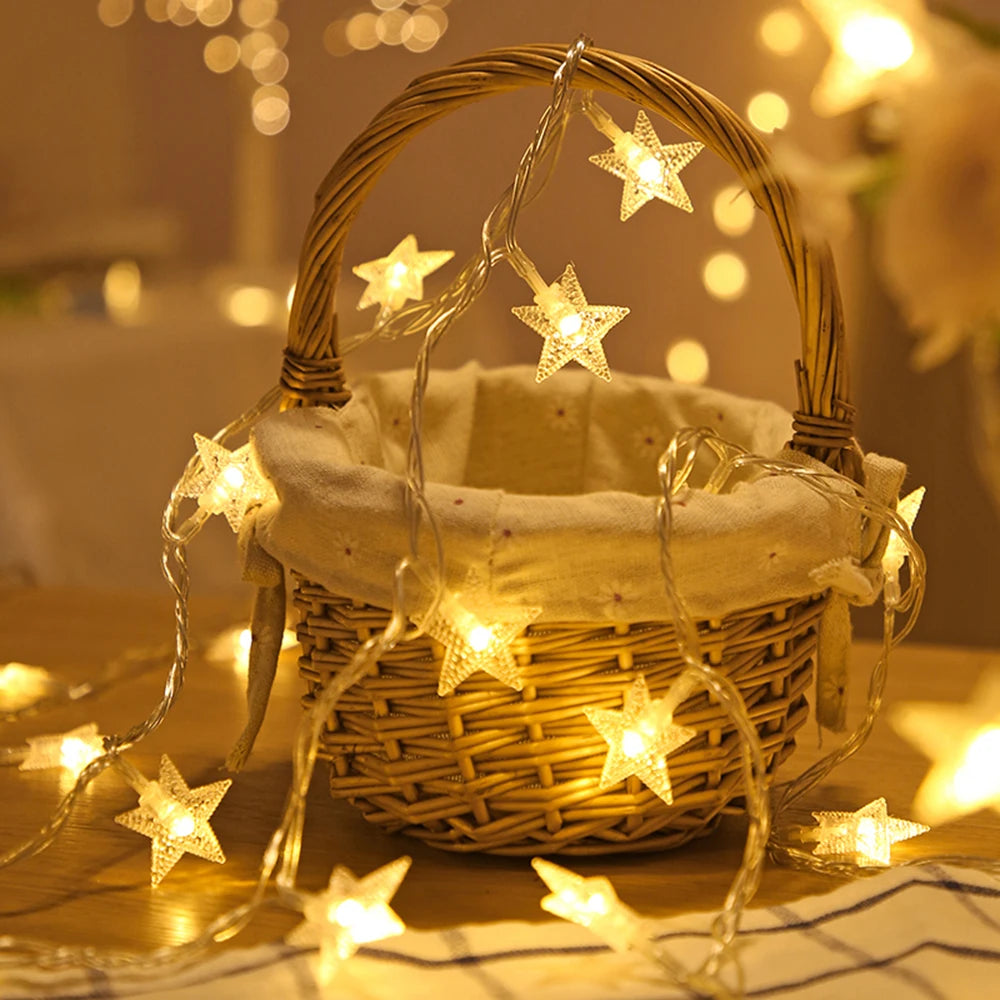 LED Star Fairy String Lights – USB or Battery, 1.5–10 m