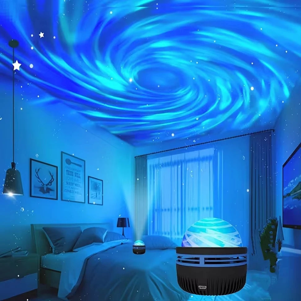 LED Galaxy Projector Night Light – RGB, Remote Control, USB, Bedroom & Party