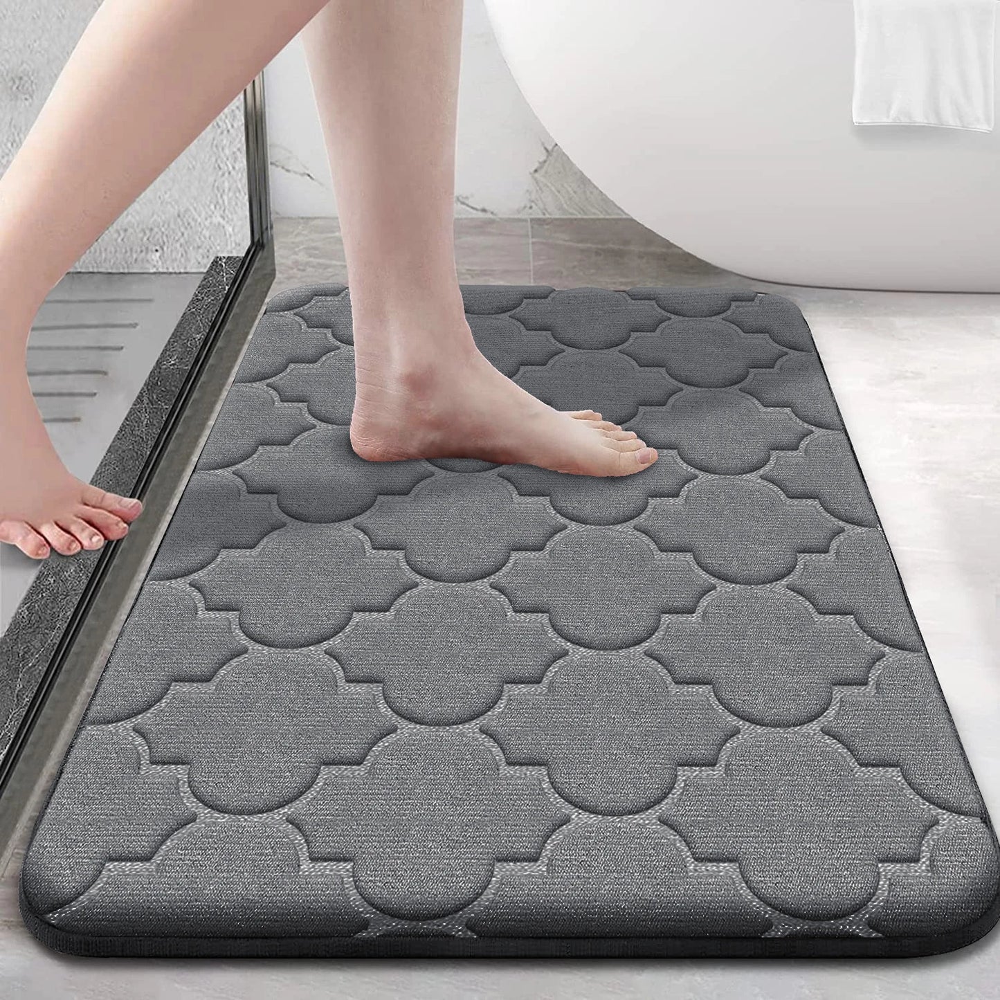 Memory Foam Bathroom Rug – Anti-Slip, Ultra Soft, Water Absorbent, Machine Washable