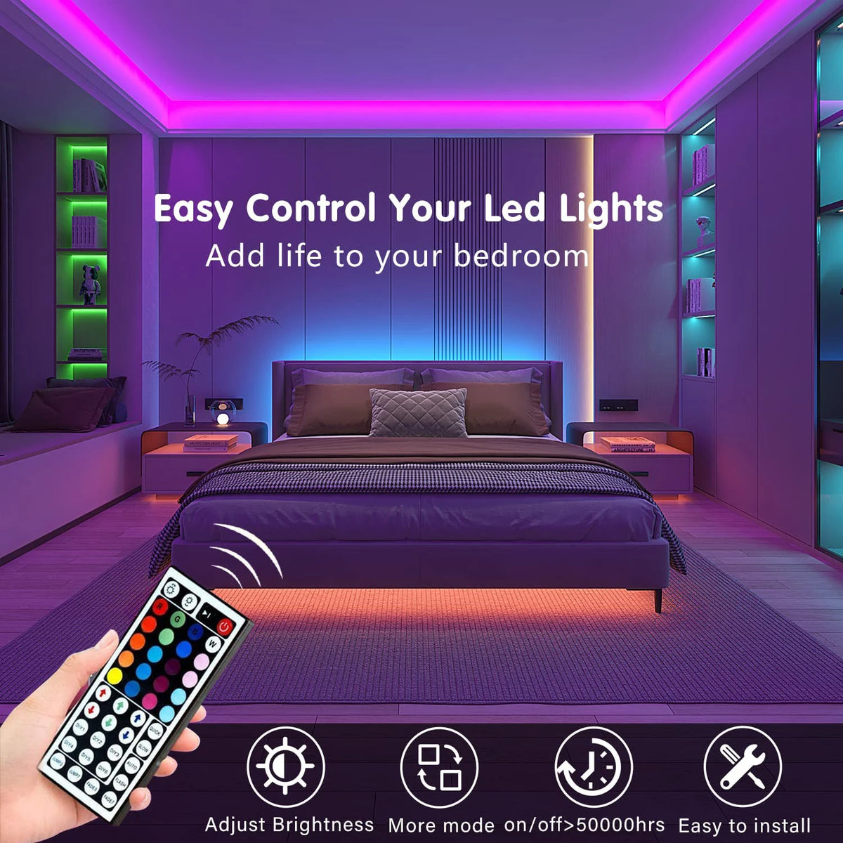 RGB LED Strip Lights with Remote – USB Powered, 1–20m