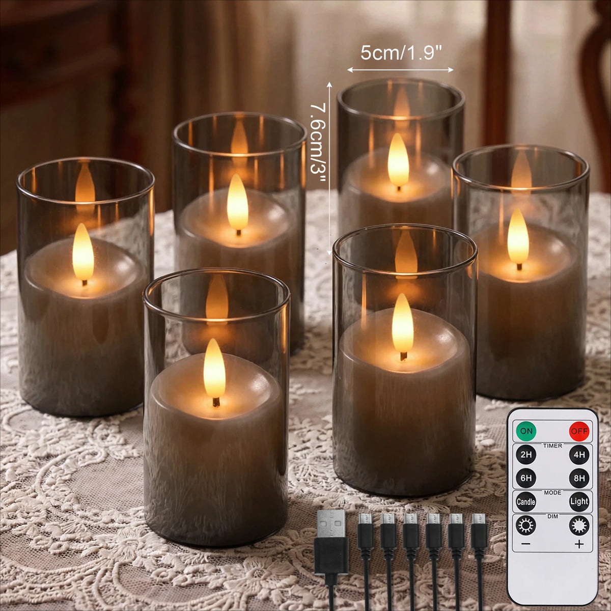 Rechargeable Flameless LED Tea Lights with Remote & Timer
