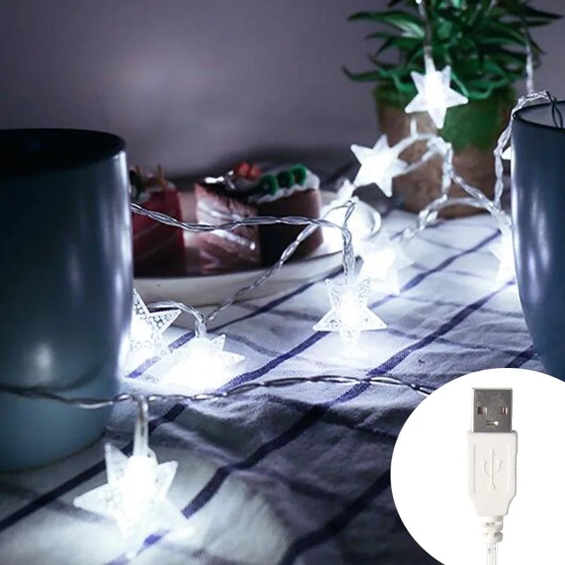 LED Star Fairy String Lights – USB or Battery, 1.5–10 m