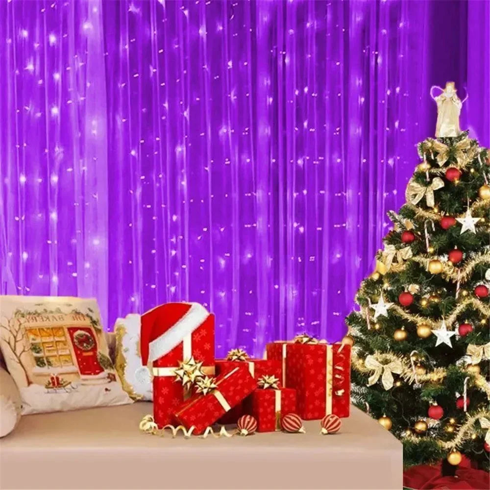 USB LED Curtain Lights with Remote – 100–600 LEDs