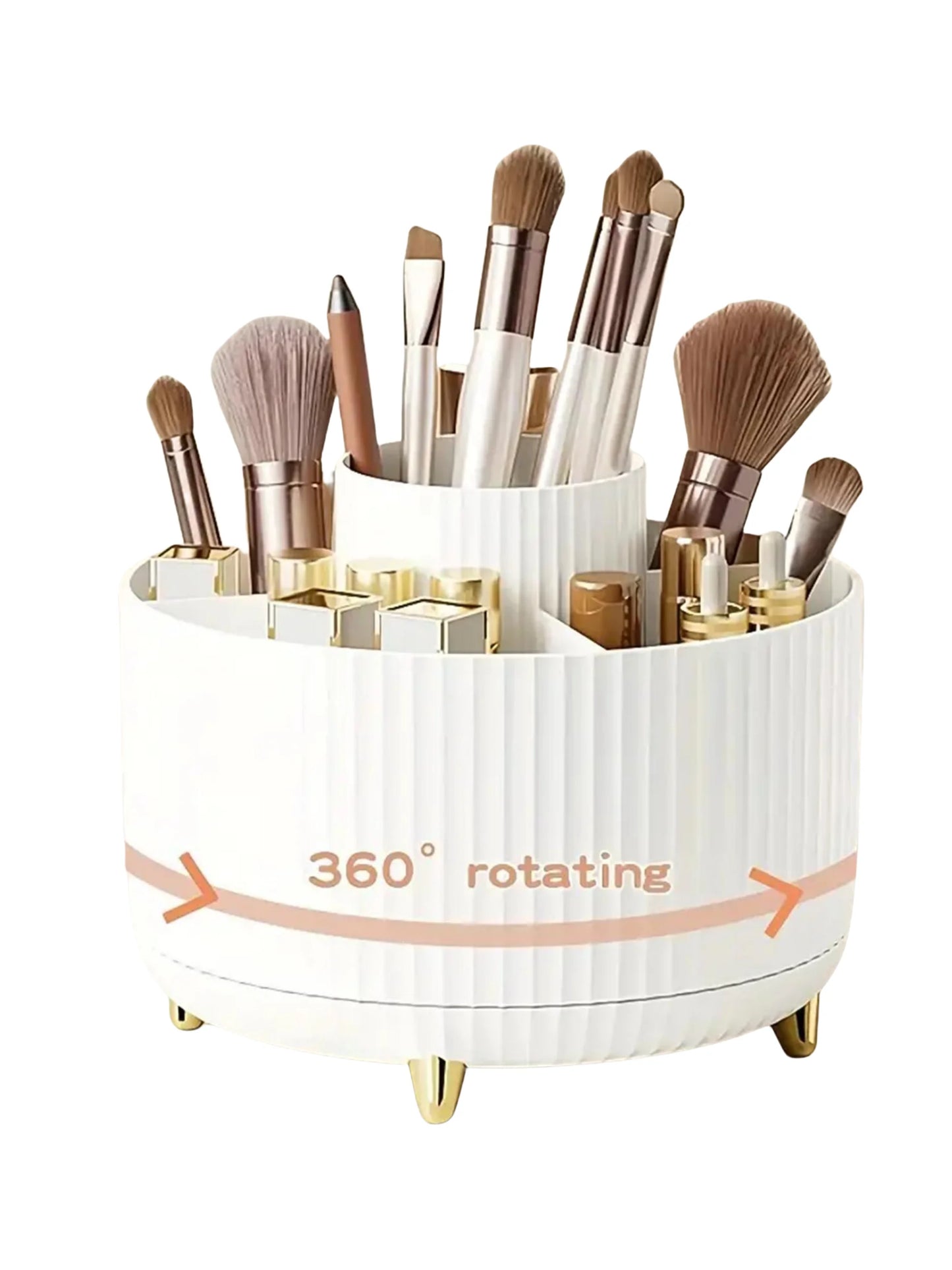 Rotating Makeup Organizer – 360° Spin, 4 Colors, PP Plastic, Compact Design