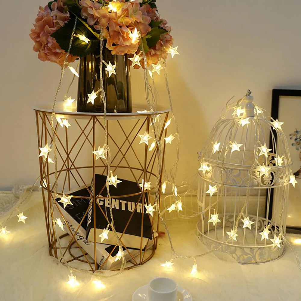 LED Star Fairy String Lights – USB or Battery, 1.5–10 m