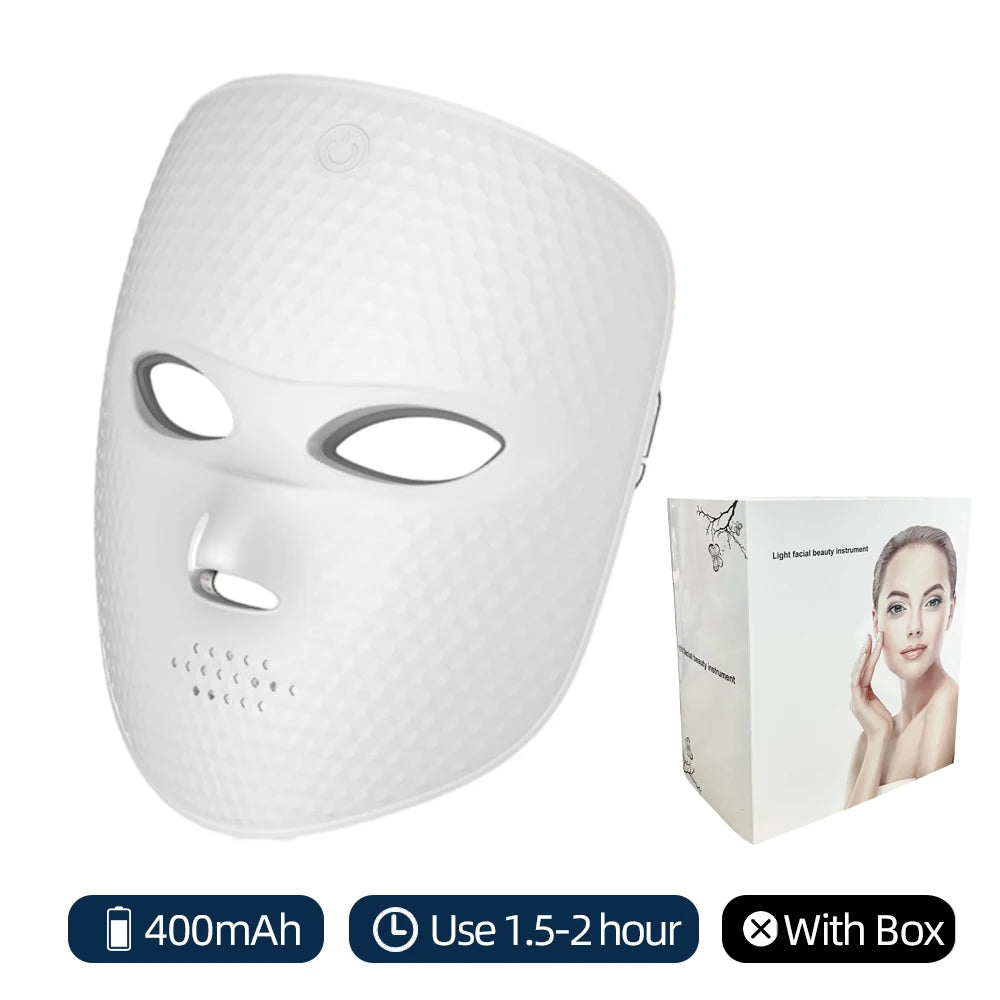 Wireless 7-Color LED Face Mask with USB-C Charging