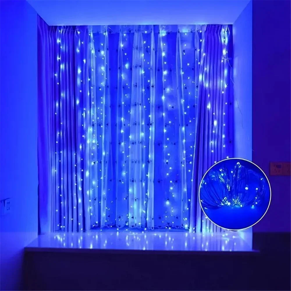 USB LED Curtain Lights with Remote – 100–600 LEDs