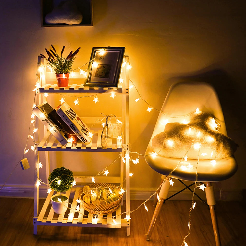 LED Star Fairy String Lights – USB or Battery, 1.5–10 m