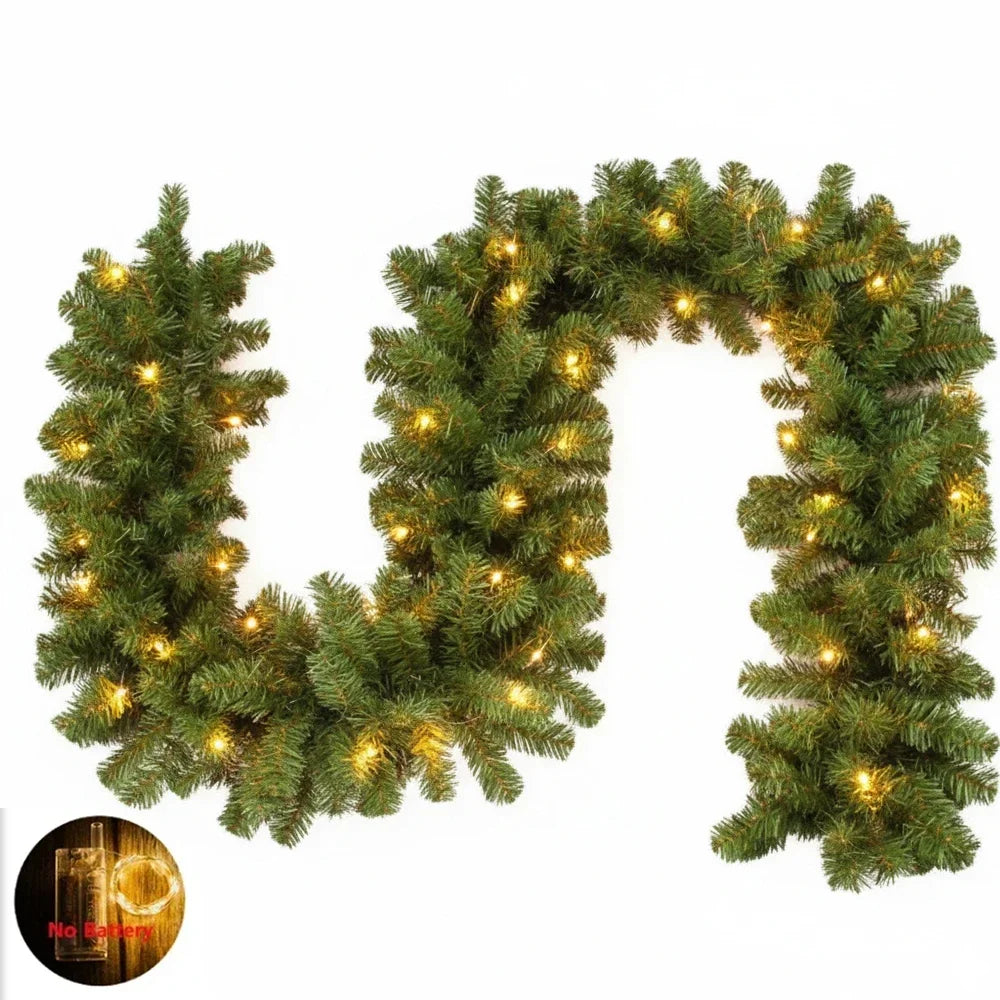 Artificial Christmas Garland, 8.9 ft – With or Without LED Lights