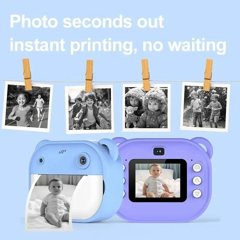 Kids Instant Print Camera – Thermal Photo Printing, Video, Rechargeable