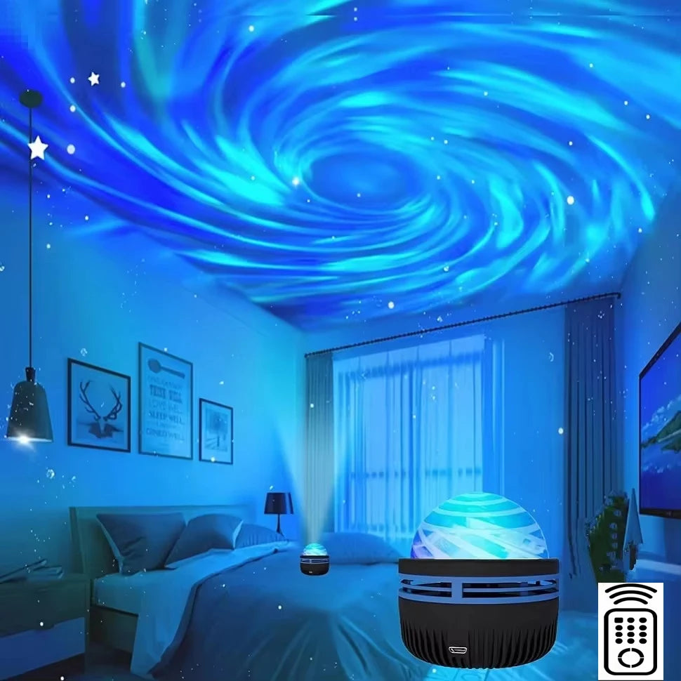 LED Galaxy Projector Night Light – RGB, Remote Control, USB, Bedroom & Party