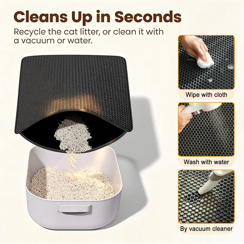 Cat Litter Mat Double Layer – Honeycomb EVA, Waterproof, 2 Sizes, 4 Colors