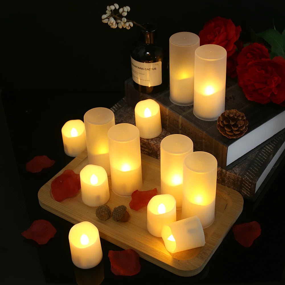 Rechargeable Flameless LED Tea Lights with Remote & Timer
