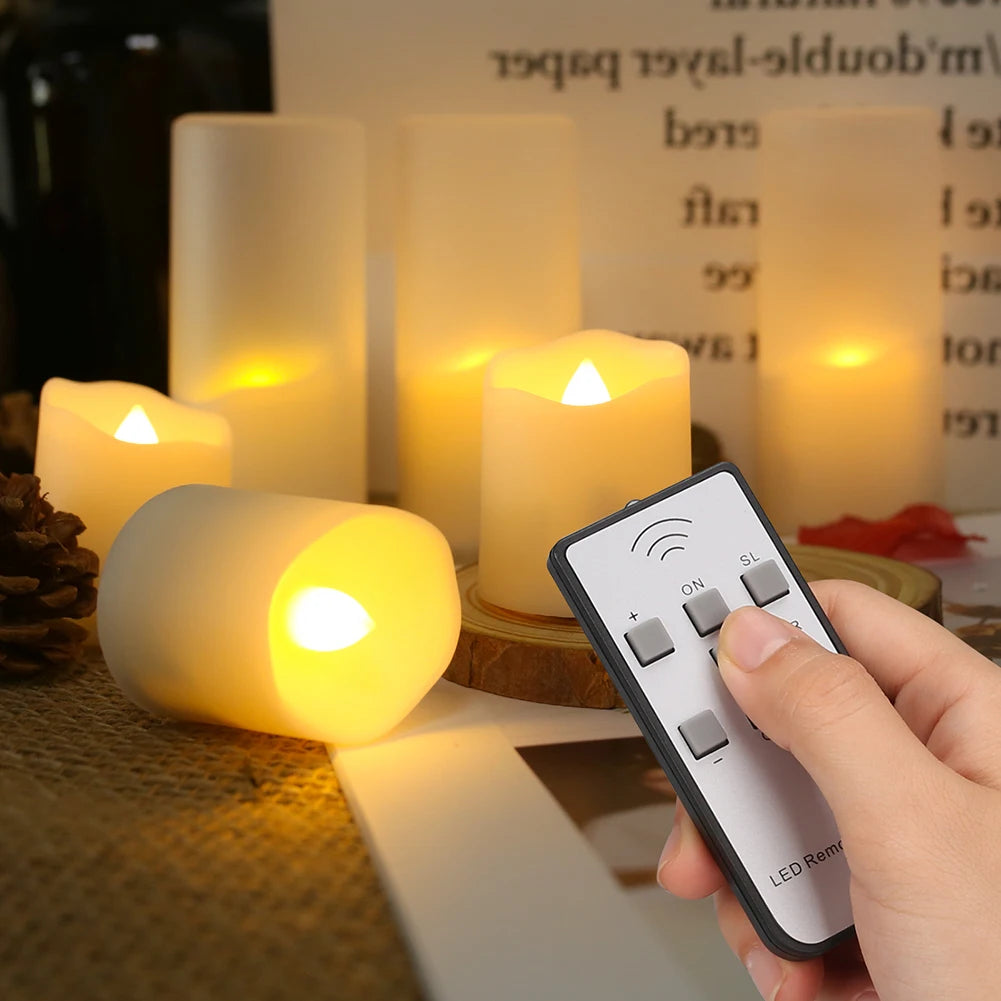 Rechargeable Flameless LED Tea Lights with Remote & Timer