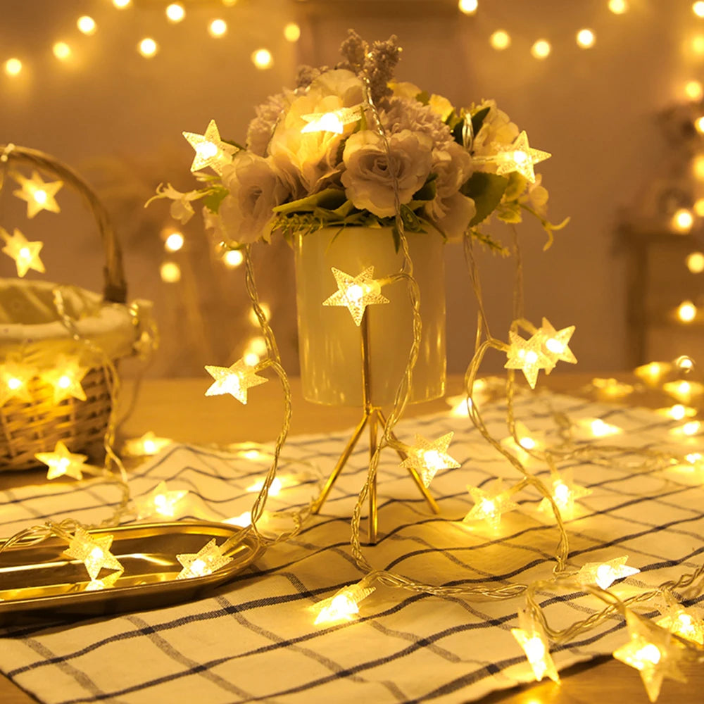 LED Star Fairy String Lights – USB or Battery, 1.5–10 m
