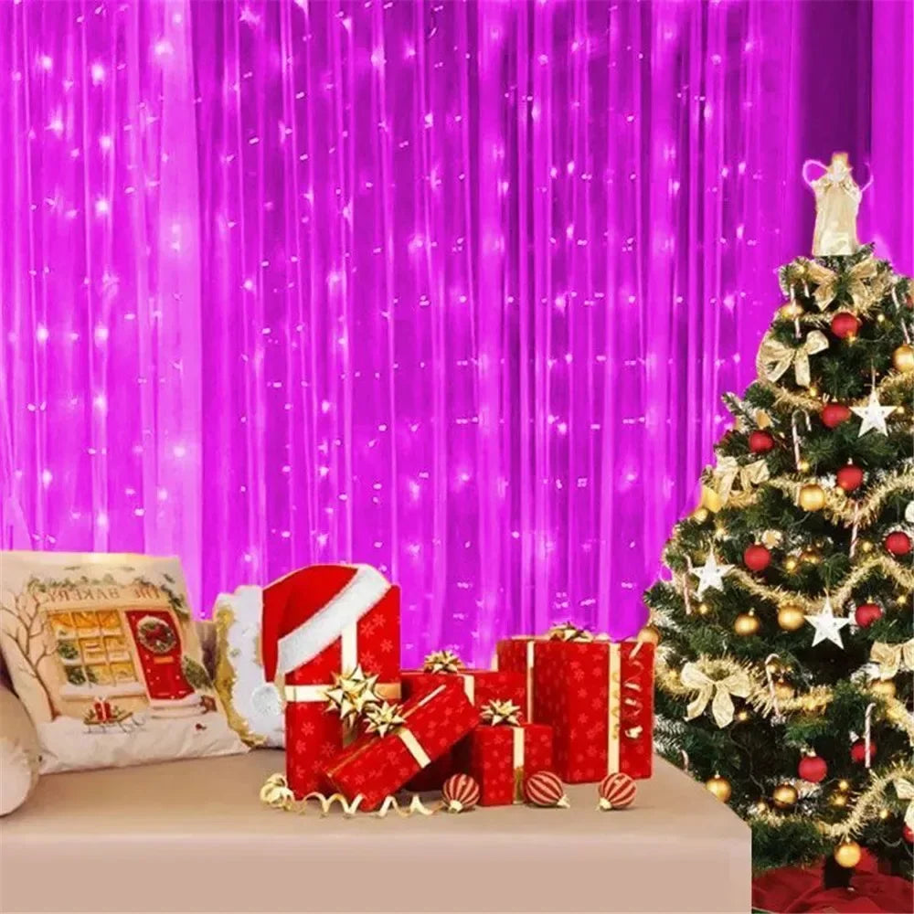 USB LED Curtain Lights with Remote – 100–600 LEDs