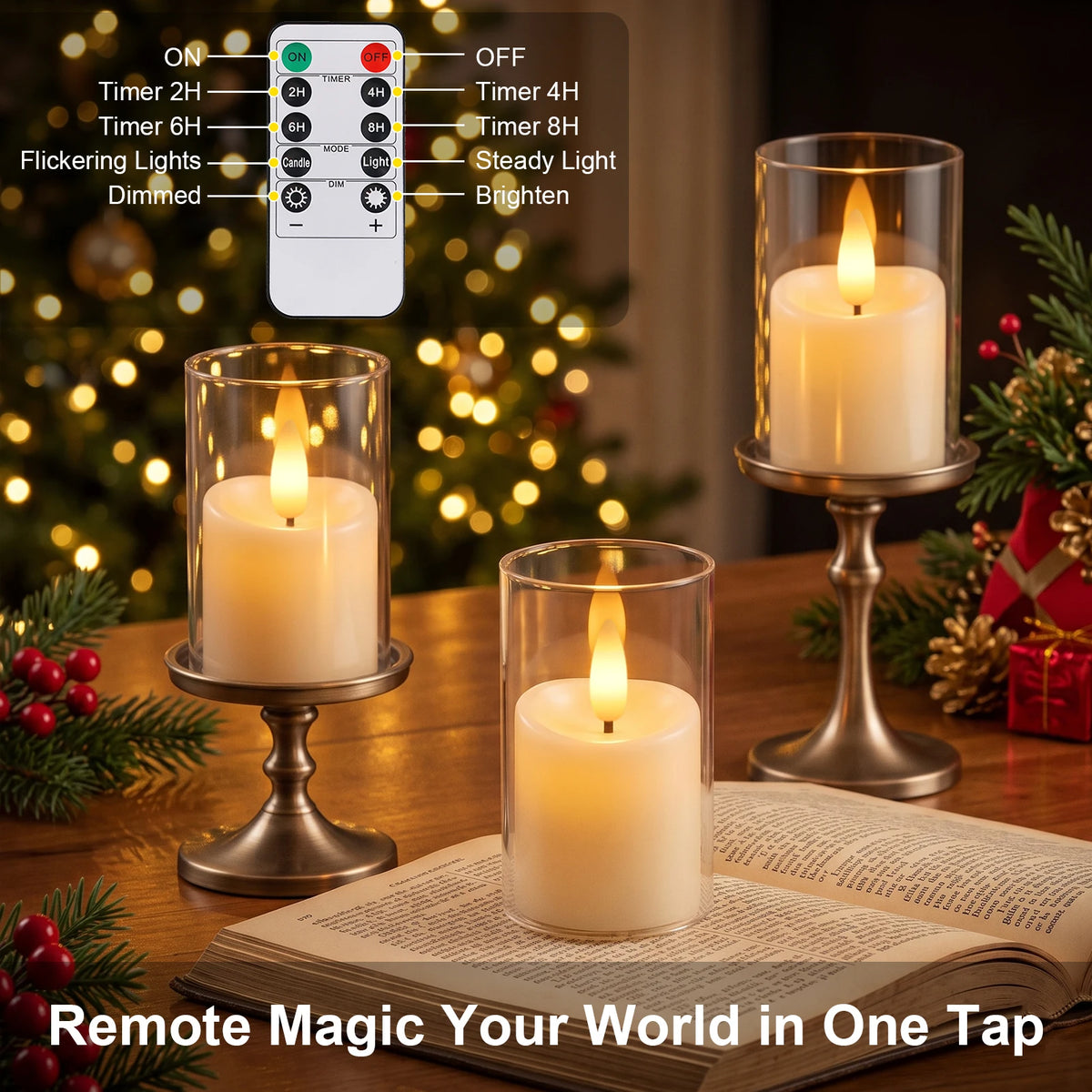Rechargeable Flameless LED Tea Lights with Remote & Timer