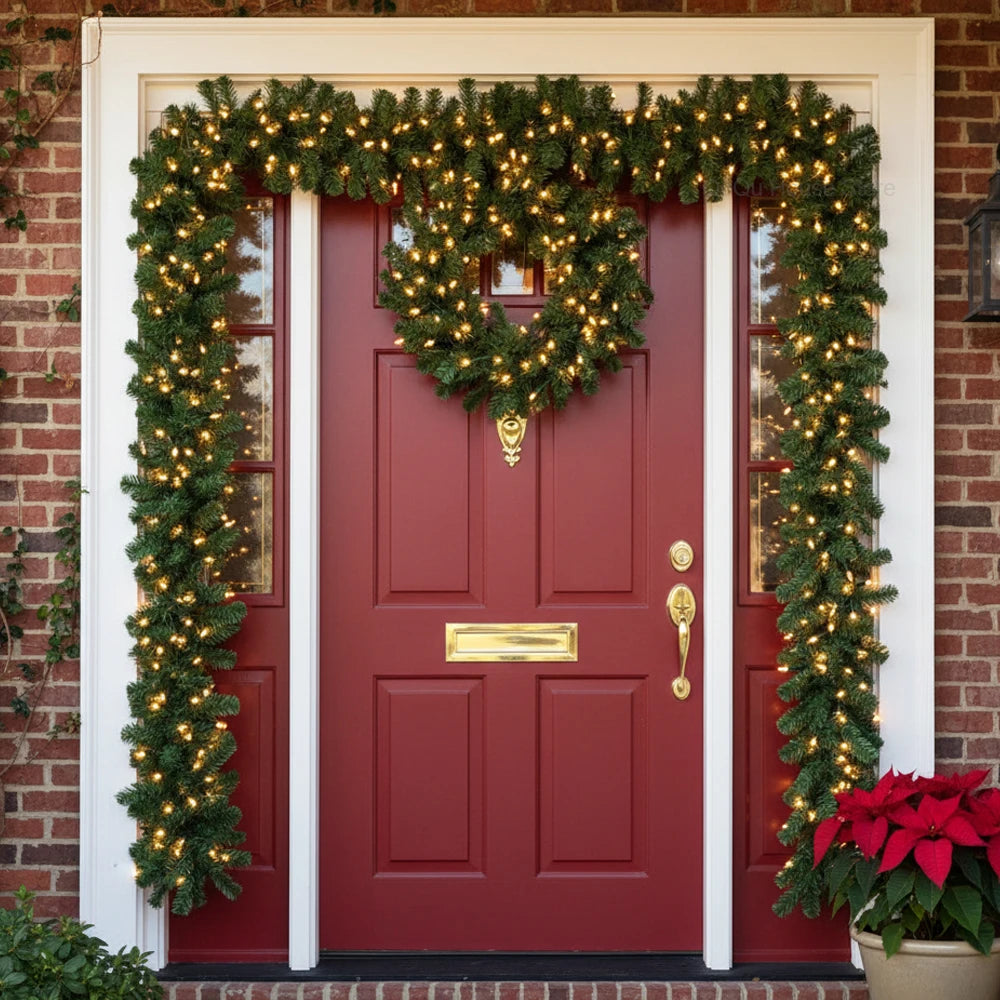 Artificial Christmas Garland, 8.9 ft – With or Without LED Lights