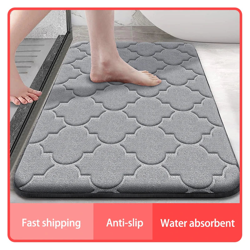 Memory Foam Bathroom Rug – Anti-Slip, Ultra Soft, Water Absorbent, Machine Washable