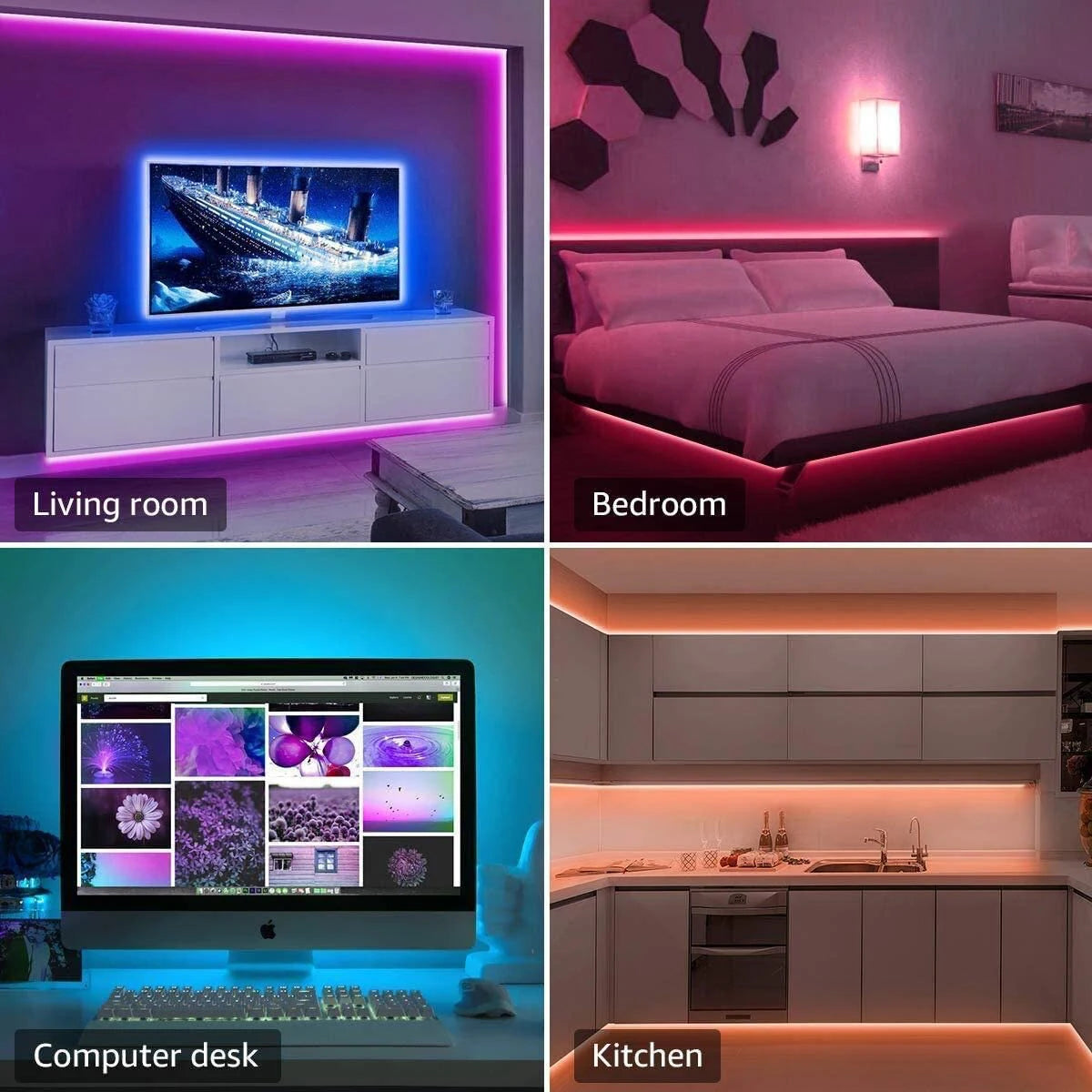 RGB LED Strip Lights with Remote – USB Powered, 1–20m