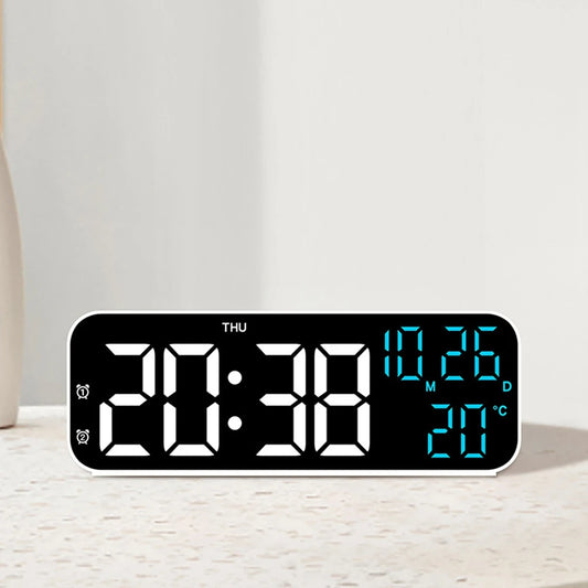 Digital Alarm Clock – Voice Control, Temperature & Date Display, 3 Brightness Levels, USB