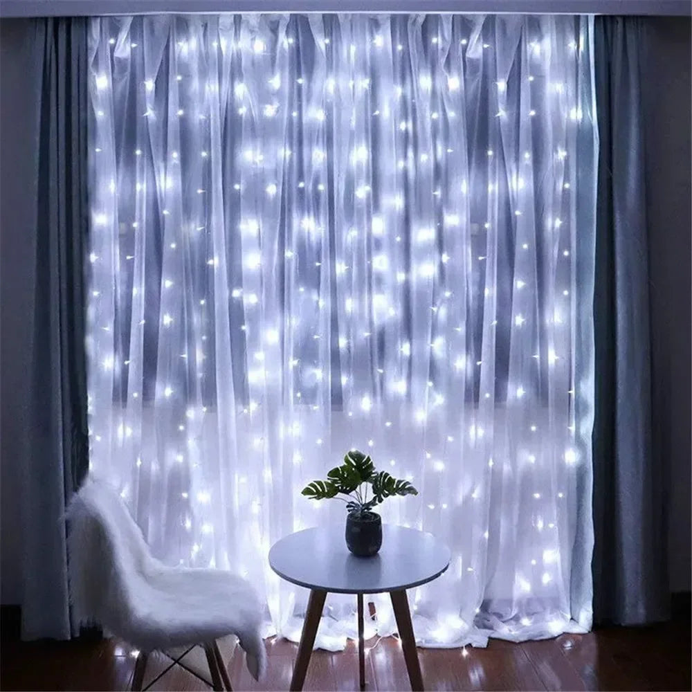 USB LED Curtain Lights with Remote – 100–600 LEDs