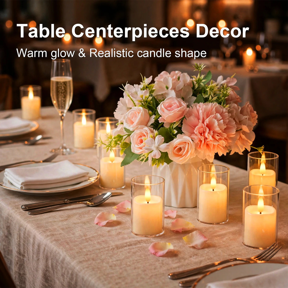 Rechargeable Flameless LED Tea Lights with Remote & Timer