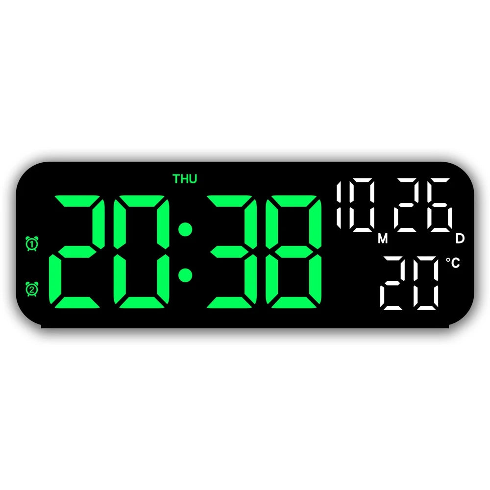Digital Alarm Clock – Voice Control, Temperature & Date Display, 3 Brightness Levels, USB