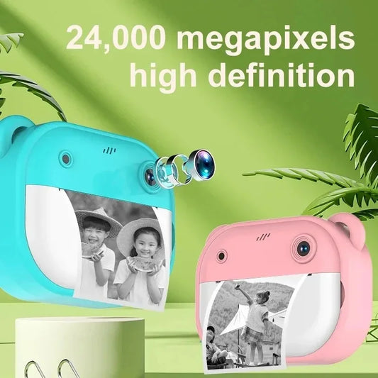 Kids Instant Print Camera – Thermal Photo Printing, Video, Rechargeable