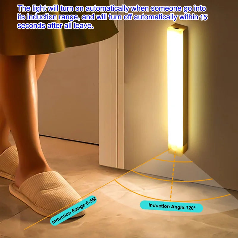 Motion Sensor LED Bar Light – 3 Color Temps, Dimmable, Rechargeable, Magnetic Mount