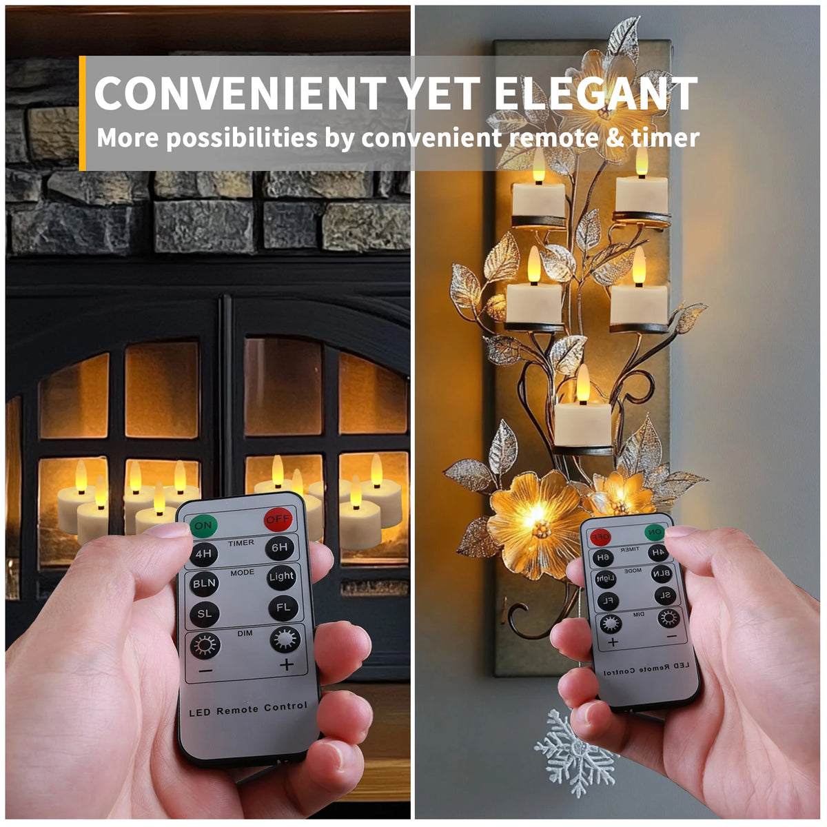 Rechargeable Flameless LED Tea Lights with Remote & Timer