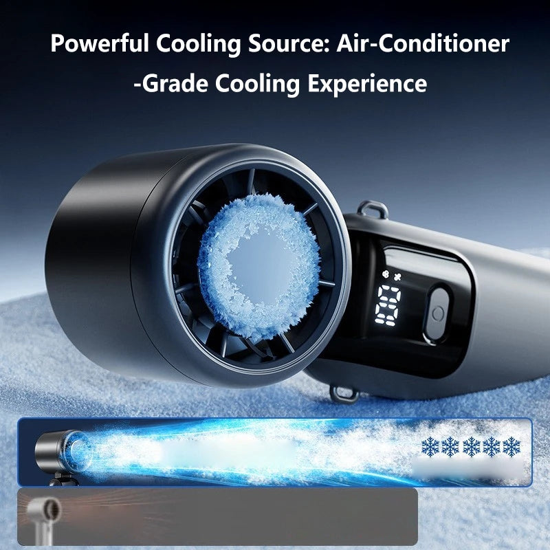 Lenovo Portable Fan – 100 Speeds, Foldable, Digital Display, USB-C Rechargeable