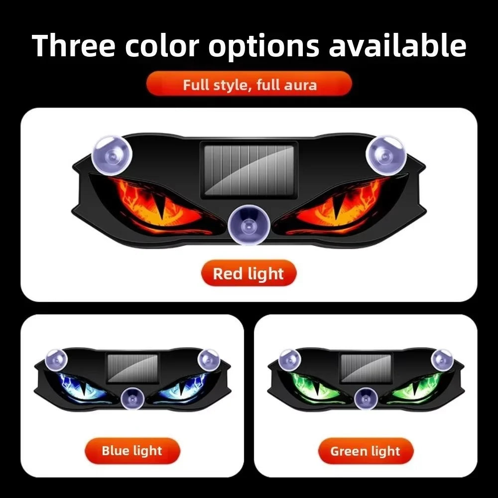 Solar Car Demon Eye Light – Auto On/Off, Vibration Activation, USB