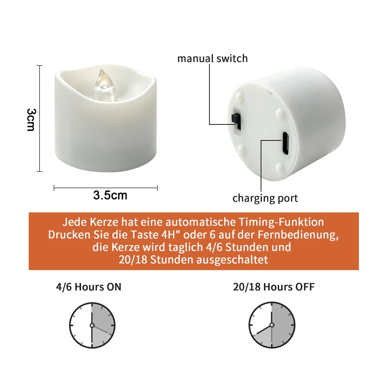 Rechargeable Flameless LED Tea Lights with Remote & Timer