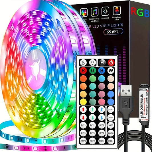 RGB LED Strip Lights with Remote – USB Powered, 1–20m