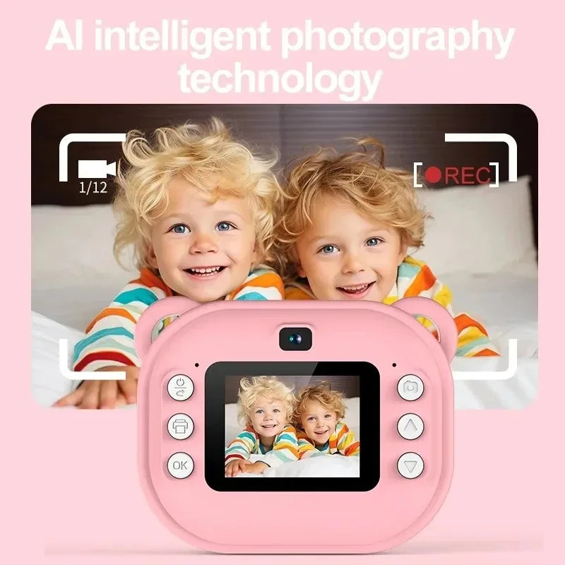 Kids Instant Print Camera – Thermal Photo Printing, Video, Rechargeable